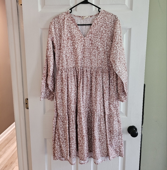 Reistor Ruched Midi Dress Organic Cotton Coral Rush - Picture 2 of 11